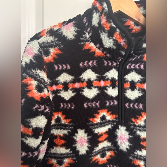 Wrangler Women's Black Retro Southwestern Print Sherpa Pullover Size S - Picture 4 of 12